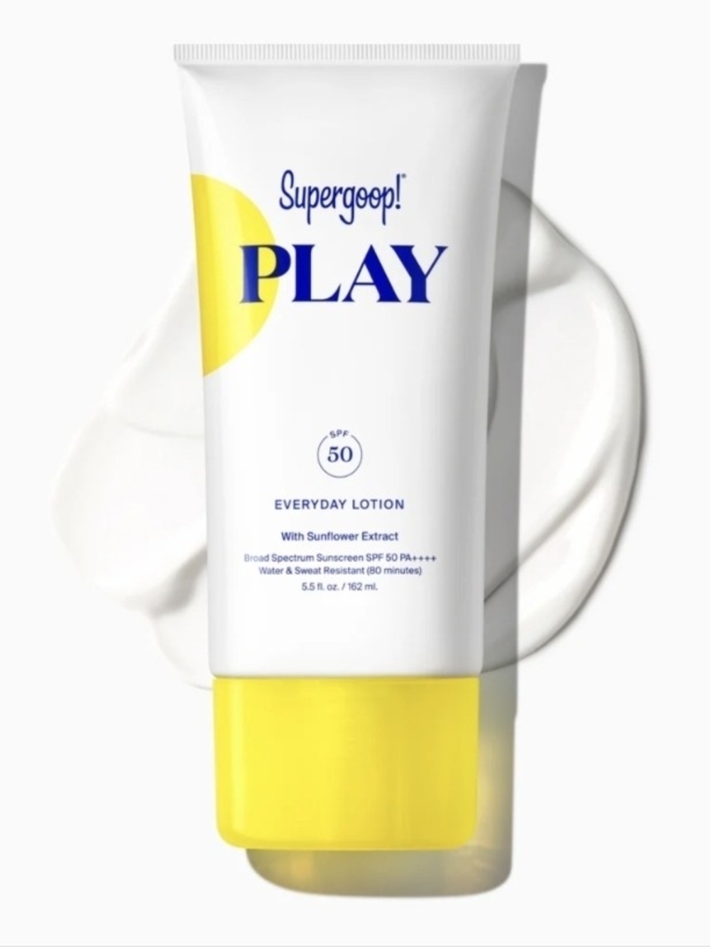 NIB Supergoop! PLAY Everyday Lotion SPF 50 Sunscree - White & Yellow